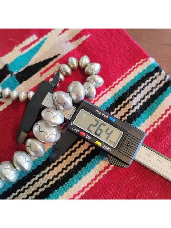 Vtg Roy Vandever Navajo Pearl Bench Bead Sterling Silver Graduated Necklace 23" - Picture 13 of 16